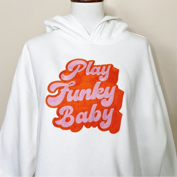 Maje Embroidered Play Funky Baby Cropped
French Cotton Hoodie Sweatshirt - Picture 4 of 15